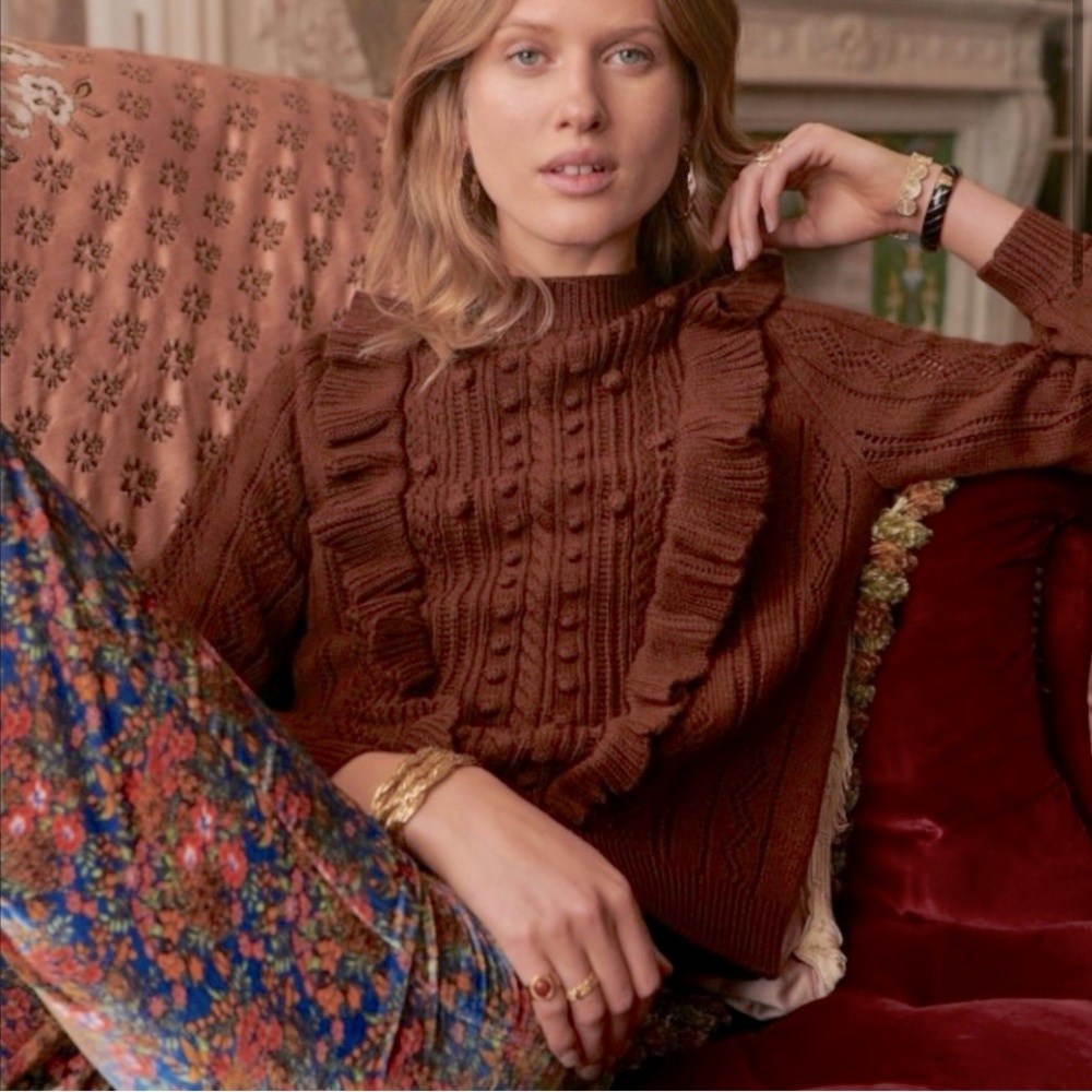 Sezane X Manoush Marva Jumper in Carmel size Medium